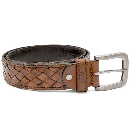 Full Grain Buffalo Leather Belt for Men from USA (Brown)
