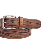 Full Grain Buffalo Premium Leather Belt for Men with Pin Buckle - 100% Handmade( Brown-Gunmetal Finish Buckle)