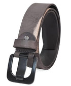 PERB - Full Grain Imported Spanish Leather Belt for Men with Pin Buckle - 100% Handmade (  Black-Matt Black Buckle)