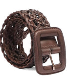 PEWomen Handmade Pin Buckle Premium Leather Belt Casual and Formal Occasion ( Brown )