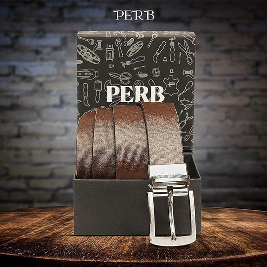 Full Grain Imported Spanish Brown Reversible Leather Belt for Men