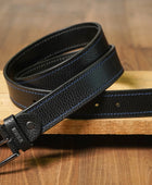 Full Grain Buffalo Leather Belt for Men from USA (Black)