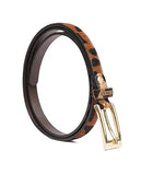 PEWomen Handmade Pin Buckle Premium Leather Belt Casual and Formal Occasion (Cheetah Print )