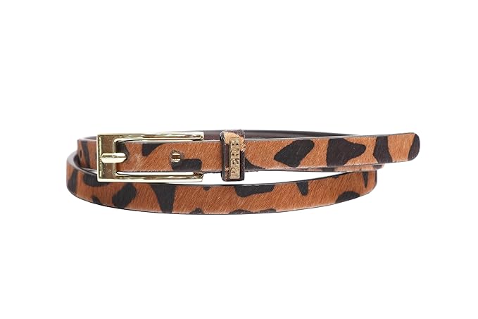 PEWomen Handmade Pin Buckle Premium Leather Belt Casual and Formal Occasion (Cheetah Print )