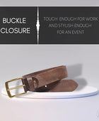 Full Grain Buffalo Leather Belt for Men with Pin Buckle (Color - Black/Brown/Tan)