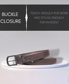 Full Grain Buffalo Leather Belt for Men with Pin Buckle (Color - Black/Brown/Tan)