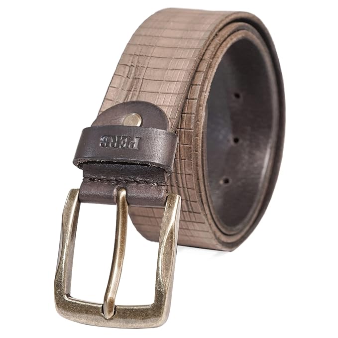 Full Grain Buffalo Leather Belt for Men with Pin Buckle (Color - Black/Brown/Tan)