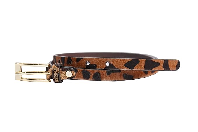 PEWomen Handmade Pin Buckle Premium Leather Belt Casual and Formal Occasion (Cheetah Print )