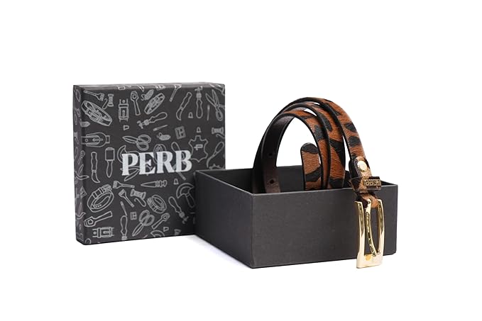 PEWomen Handmade Pin Buckle Premium Leather Belt Casual and Formal Occasion (Cheetah Print )