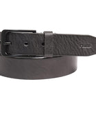 PERB - Full Grain Buffalo Premium Leather Belt for Men with Pin Buckle - 100% Handmade(Black-Matt Black Finish Buckle)