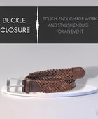 Full Grain Buffalo Leather Belt for Men with Pin Buckle (Color - Black/Brown/Tan)