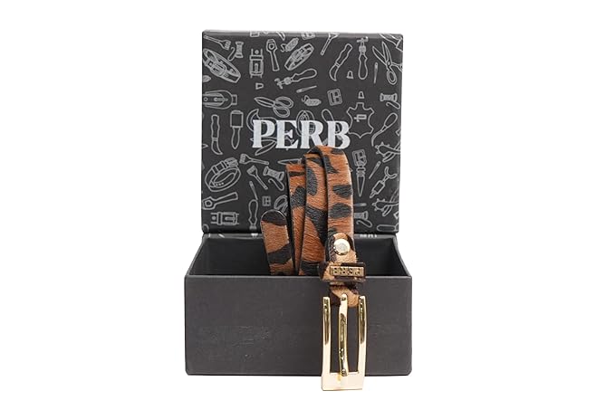 PERB - Full Grain Buffalo Leather Belt for Women with Pin Buckle - 100% Handmade - For Casual/Formal Occasions in Gift Box