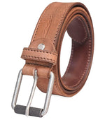 Full Grain Buffalo Leather Belt for Men with Pin Buckle (Color - Black/Brown/Tan)