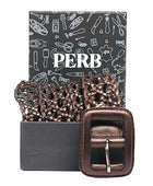 PERB - Full Grain Buffalo Leather Belt for Women with Pin Buckle - 100% Handmade - For Casual/Formal Occasions in Gift Box