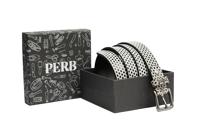 PERB - Full Grain Buffalo Leather Belt for Women with Pin Buckle - 100% Handmade - For Casual/Formal Occasions in Gift Box