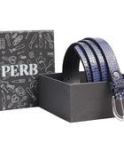 PERB - Full Grain Buffalo Leather Belt for Women with Pin Buckle - 100% Handmade - For Casual/Formal Occasions in Gift Box