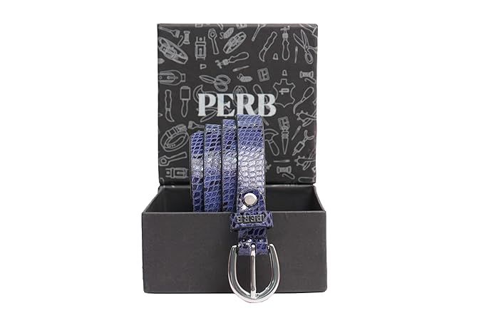 PERB - Full Grain Buffalo Leather Belt for Women with Pin Buckle - 100% Handmade - For Casual/Formal Occasions in Gift Box