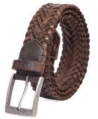 Full Grain Buffalo Leather Belt for Men with Pin Buckle (Color - Black/Brown/Tan)