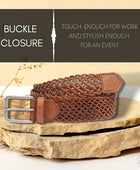 Full Grain Buffalo Leather Belt for Men with Pin Buckle (Color - Black/Brown/Tan)