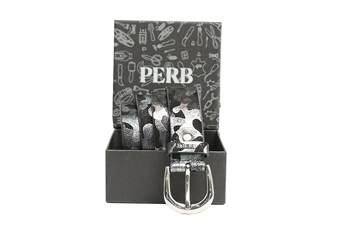 PERB - Full Grain Buffalo Leather Belt for Women with Pin Buckle - 100% Handmade - For Casual/Formal Occasions in Gift Box