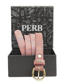 PERB - Full Grain Buffalo Leather Belt for Women with Pin Buckle - 100% Handmade - For Casual/Formal Occasions in Gift Box