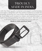 PERB - Full Grain Buffalo Premium Leather Belt for Men with Pin Buckle - 100% Handmade(Black-Matt Black Finish Buckle)