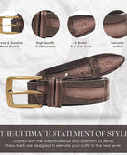 Full Grain Buffalo Premium Leather Belt for Men with Pin Buckle (Color - Black / Brown)