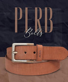 Full Grain Buffalo Leather Belt for Men with Pin Buckle (Color - Black/Brown/Tan)