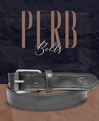 Full Grain Buffalo Leather Belt for Men with Pin Buckle (Color - Black/Brown/Tan)