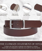 Full Grain Imported Spanish Brown Reversible Leather Belt for Men