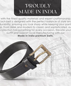 Full Grain Buffalo Premium Leather Belt for Men with Pin Buckle - 100% Handmade( Black-Antique Brass Finish Buckle)