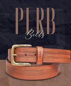 Full Grain Buffalo Leather Belt for Men with Pin Buckle (Color - Black/Brown/Tan)