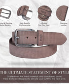 Full Grain Buffalo Leather Belt for Men with Pin Buckle (Color - Black/Brown/Tan)