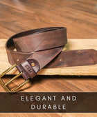 Full Grain Buffalo Leather Belt for Men with Pin Buckle (Color - Black/Brown/Tan)