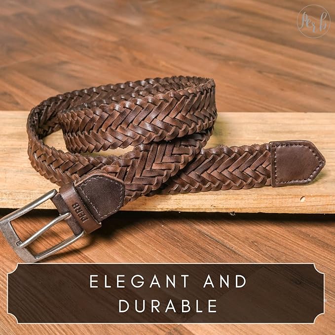 Full Grain Buffalo Leather Belt for Men with Pin Buckle (Color - Black/Brown/Tan)