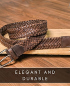 Full Grain Buffalo Leather Belt for Men with Pin Buckle (Color - Black/Brown/Tan)