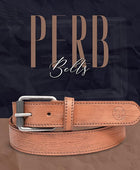 Full Grain Buffalo Leather Belt for Men with Pin Buckle (Color - Black/Brown/Tan)