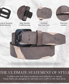 Full Grain Buffalo Leather Belt for Men with Pin Buckle (Color - Black/Brown/Tan)