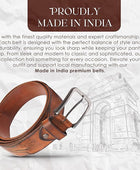 PERB - Full Grain Buffalo Premium Leather Belt for Men with Pin Buckle - 100% Handmade(Tan-Antique Zinc Finish Buckle)