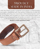 Full Grain Buffalo Leather Belt for Men with Pin Buckle (Color - Black/Brown/Tan)