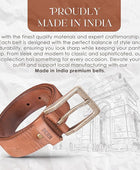 Full Grain Buffalo Leather Belt for Men with Pin Buckle (Color - Black/Brown/Tan)