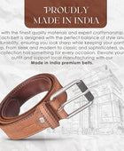 Full Grain Buffalo Leather Belt for Men with Pin Buckle (Color - Black/Brown/Tan)