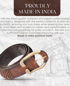 Full Grain Buffalo Premium Leather Belt for Men with Pin Buckle (Color - Black / Brown)