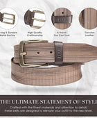 Full Grain Buffalo Leather Belt for Men with Pin Buckle (Color - Black/Brown/Tan)