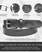 PERB - Full Grain Imported Spanish Leather Belt for Men with Pin Buckle - 100% Handmade (  Black-Antique Silver Buckle)