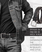 Full Grain Buffalo Premium Leather Belt for Men with Pin Buckle (Color - Black / Brown)