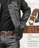 Full Grain Buffalo Premium Leather Belt for Men with Pin Buckle (Color - Black / Brown)