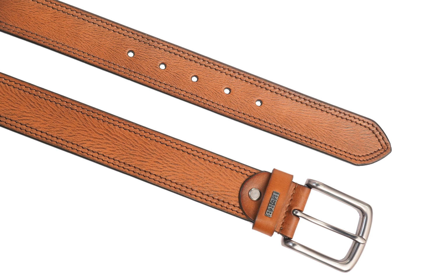 Full Grain Buffalo Leather Belt for Men from USA (Brown)