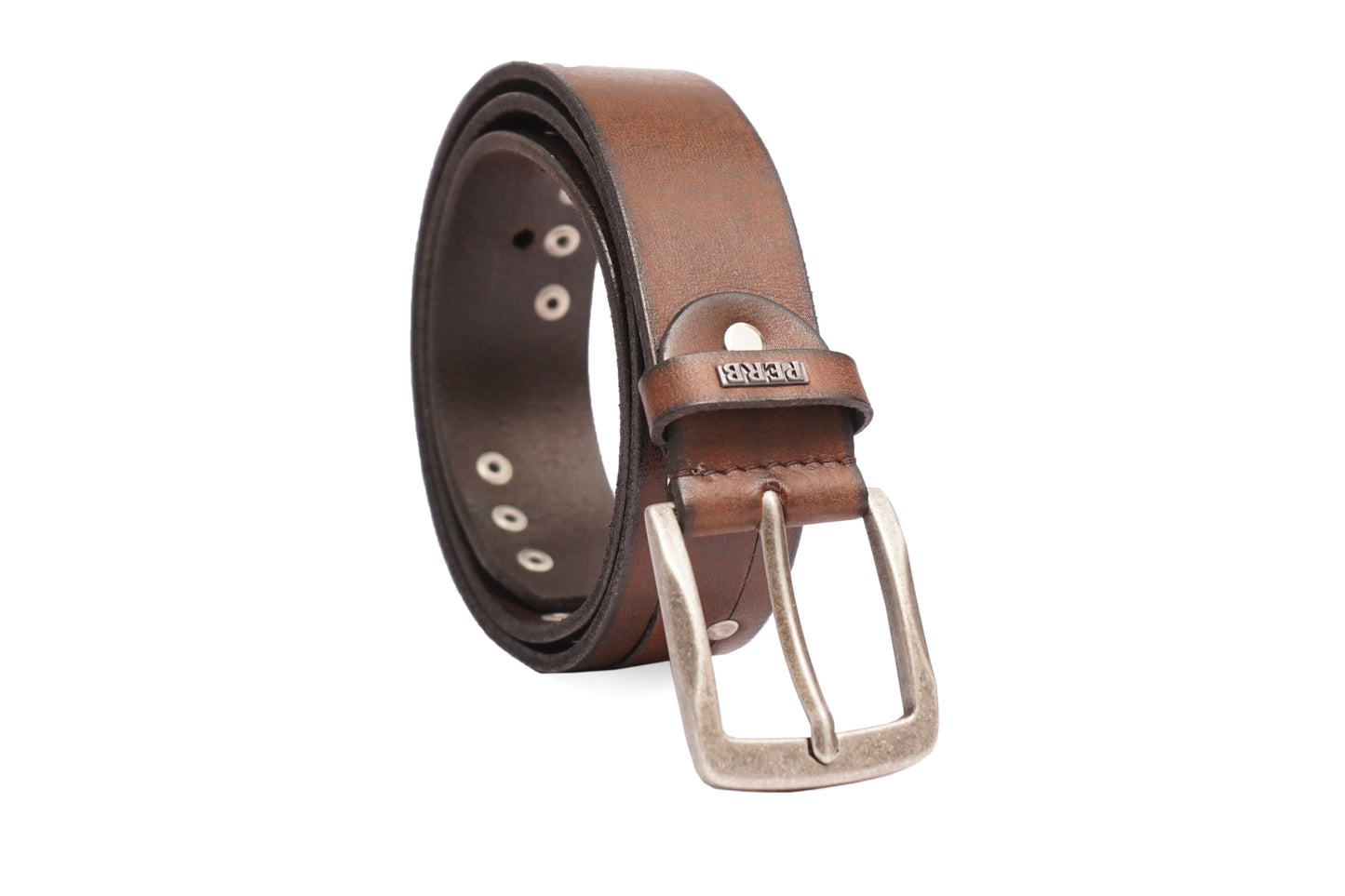 Full Grain Buffalo Leather Belt for Men from USA (Brown)