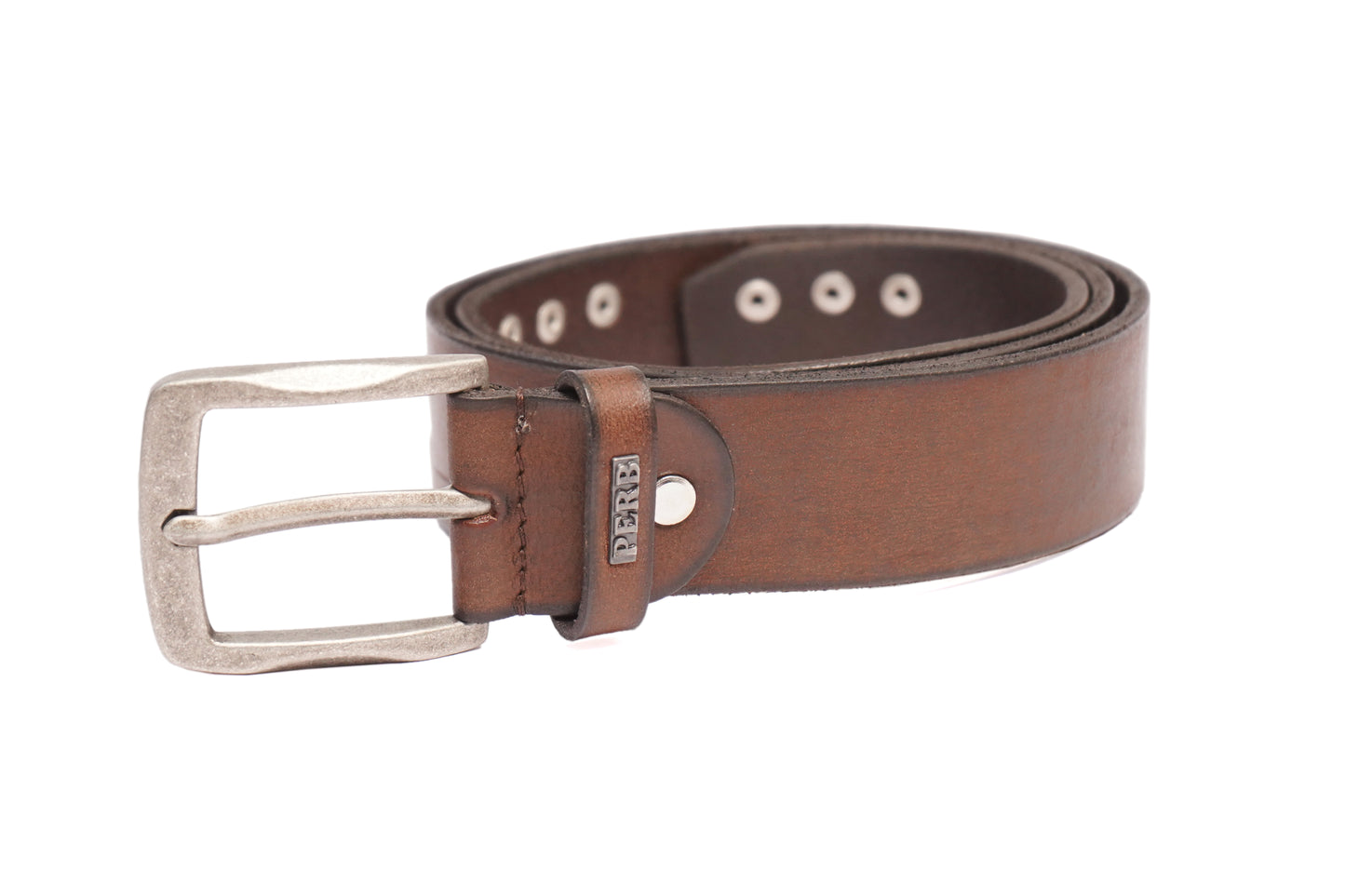 Full Grain Buffalo Leather Belt for Men from USA (Brown)